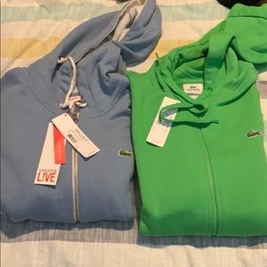 2 lightweight  Lacoste zipper hoodies